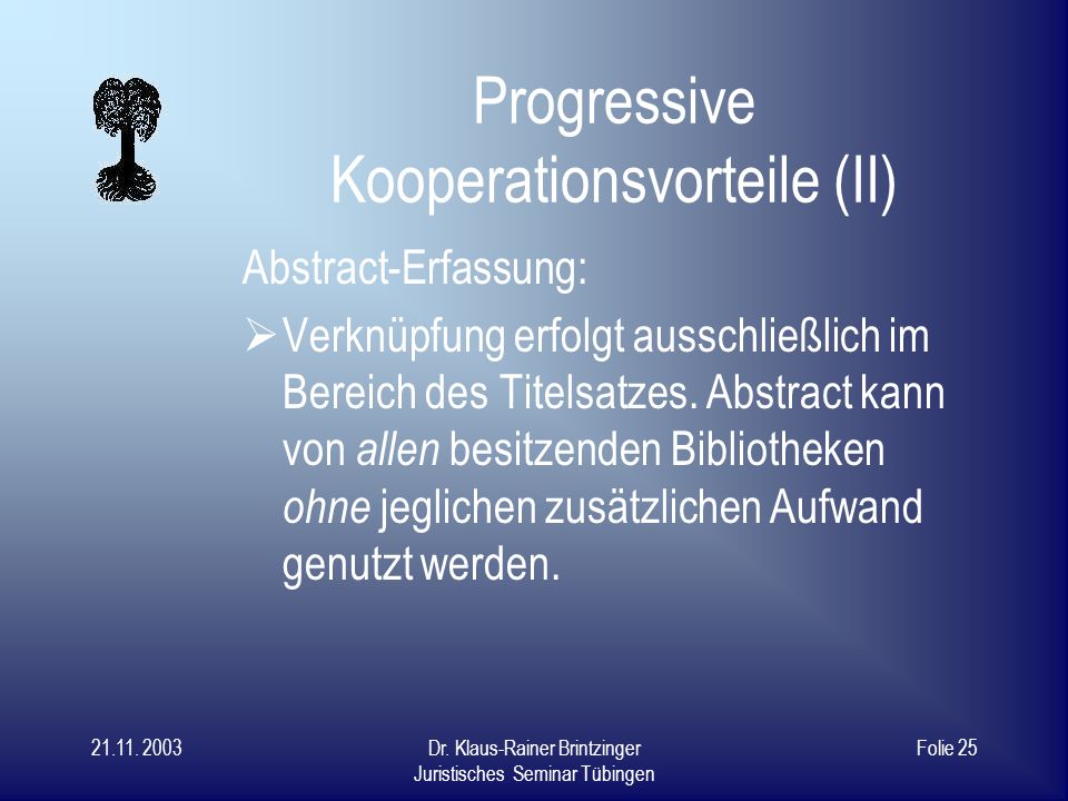 Progressive Kooperationsvorteile (II)