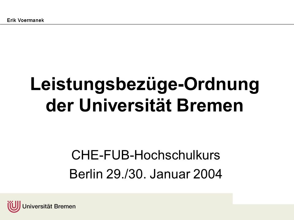 Leistungsbezüge-Ordnung der Universität Bremen