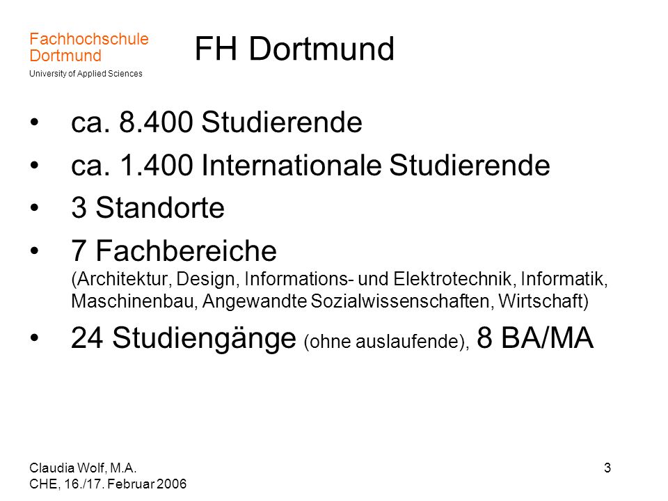 FH Dortmund ca Studierende ca Internationale Studierende