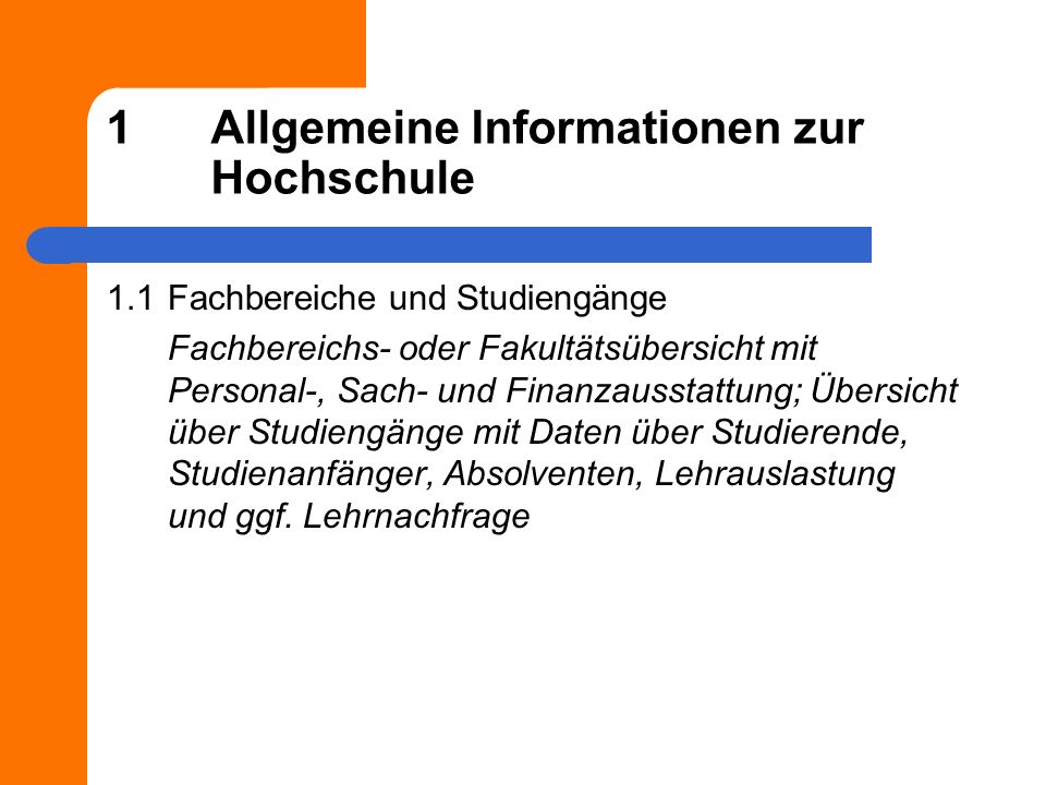 1 Allgemeine Informationen zur Hochschule