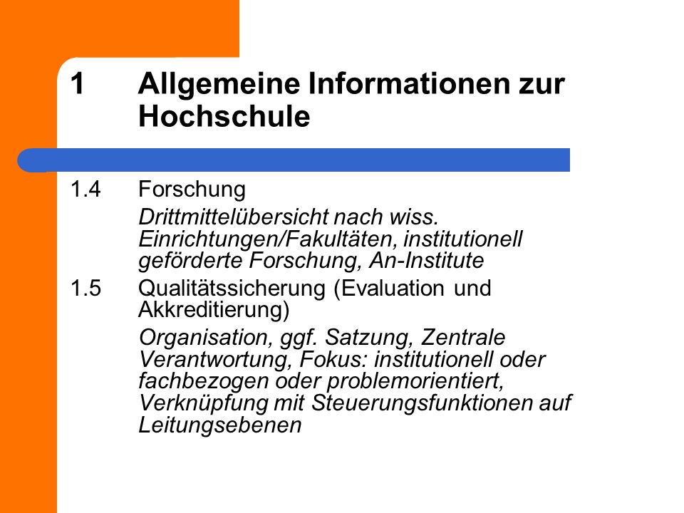 1 Allgemeine Informationen zur Hochschule