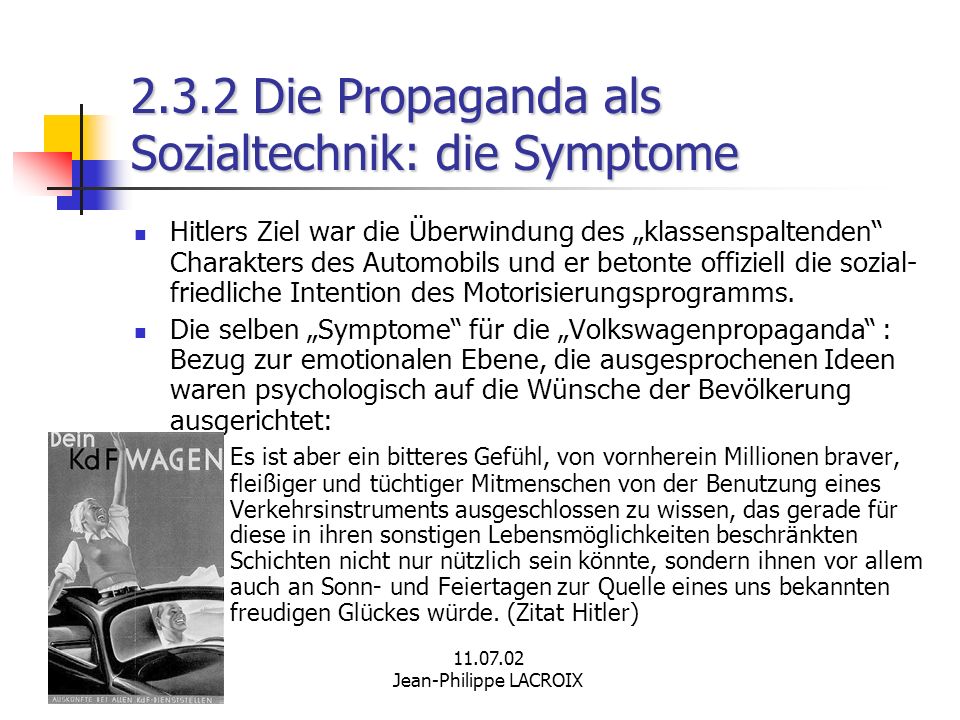 2.3.2 Die Propaganda als Sozialtechnik: die Symptome