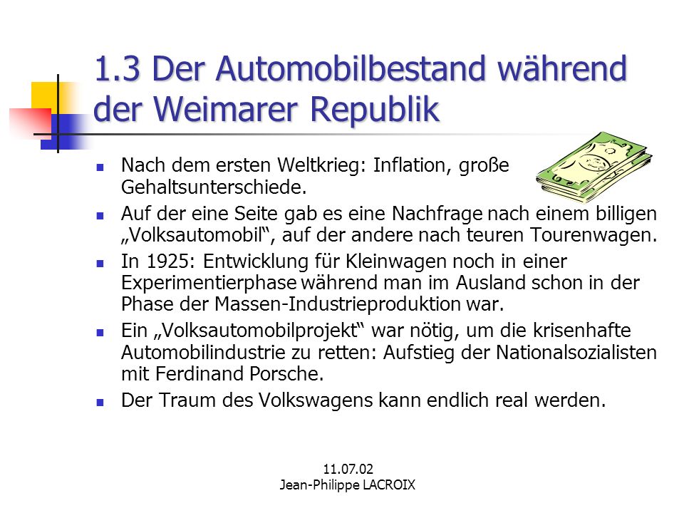 1.3 Der Automobilbestand während der Weimarer Republik