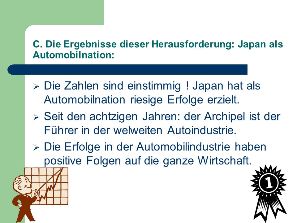 C. Die Ergebnisse dieser Herausforderung: Japan als Automobilnation: