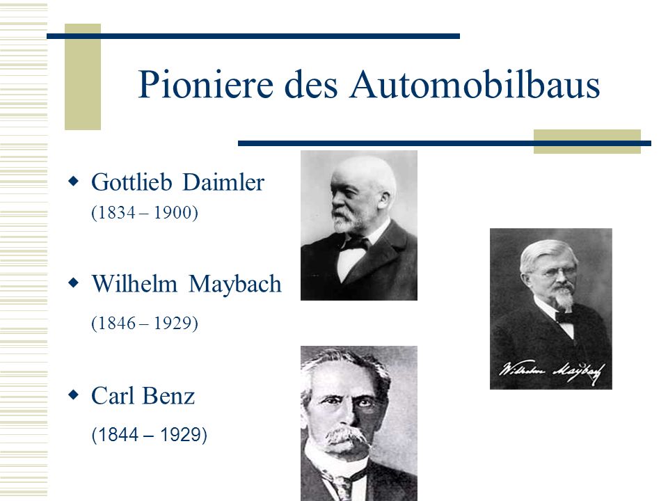 Pioniere des Automobilbaus