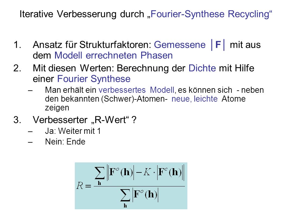 Iterative Verbesserung durch „Fourier-Synthese Recycling