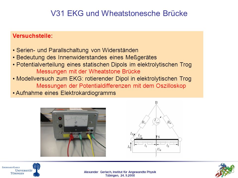 V31 EKG und Wheatstonesche Brücke