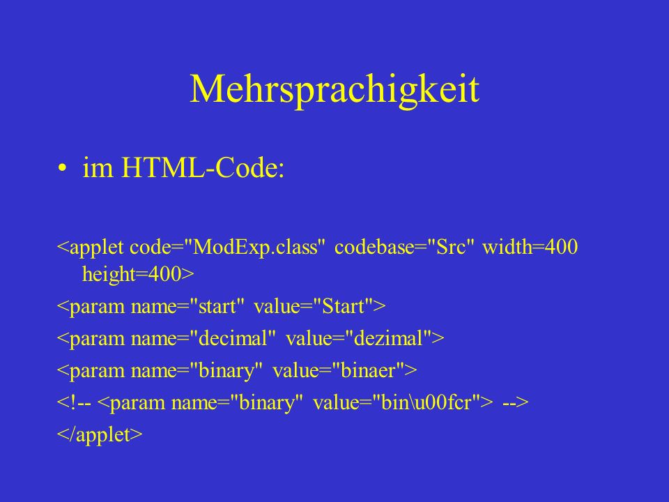 Mehrsprachigkeit im HTML-Code: