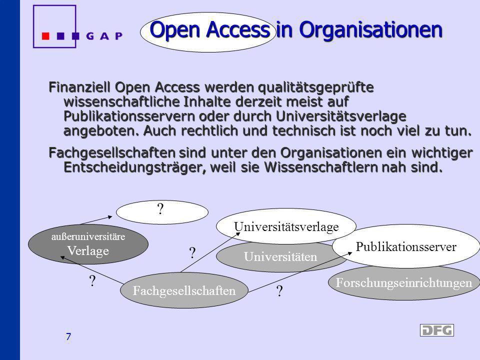 Open Access in Organisationen