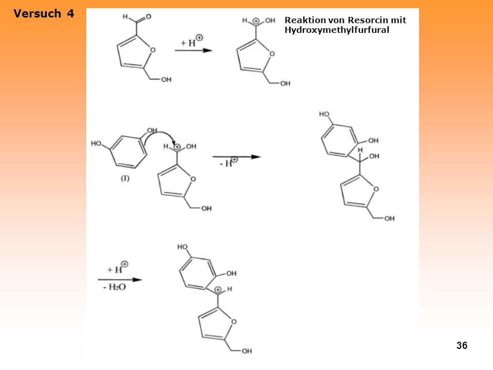 Versuch 4 Reaktion von Resorcin mit Hydroxymethylfurfural