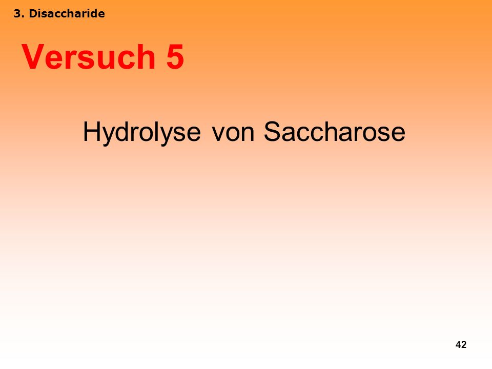 Hydrolyse von Saccharose