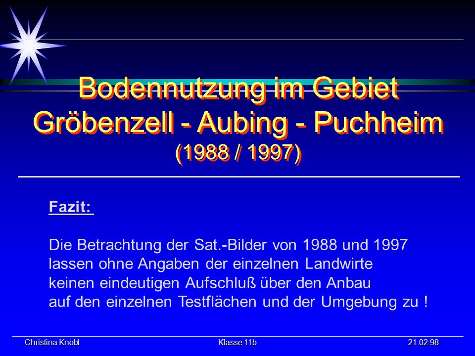 Bodennutzung im Gebiet Gröbenzell - Aubing - Puchheim (1988 / 1997)