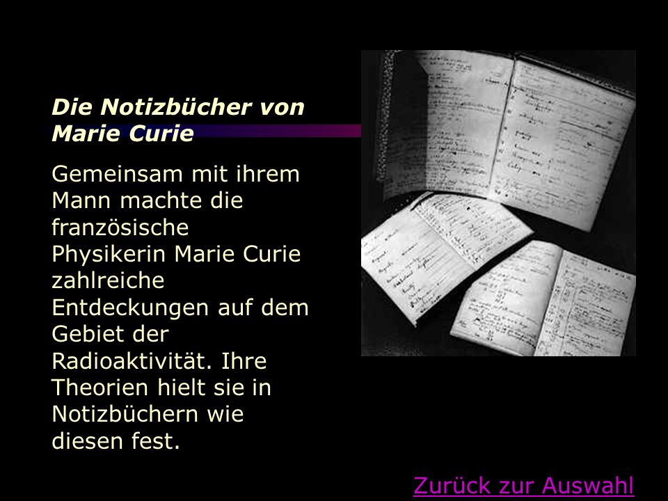 Die Notizbücher von Marie Curie
