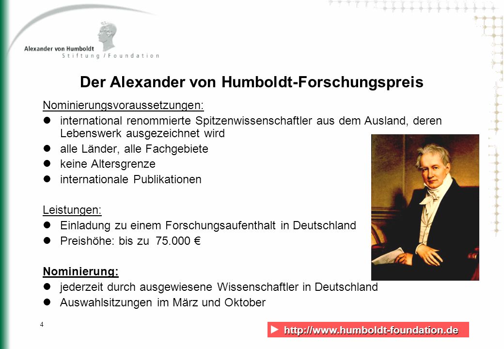 Der Alexander von Humboldt-Forschungspreis