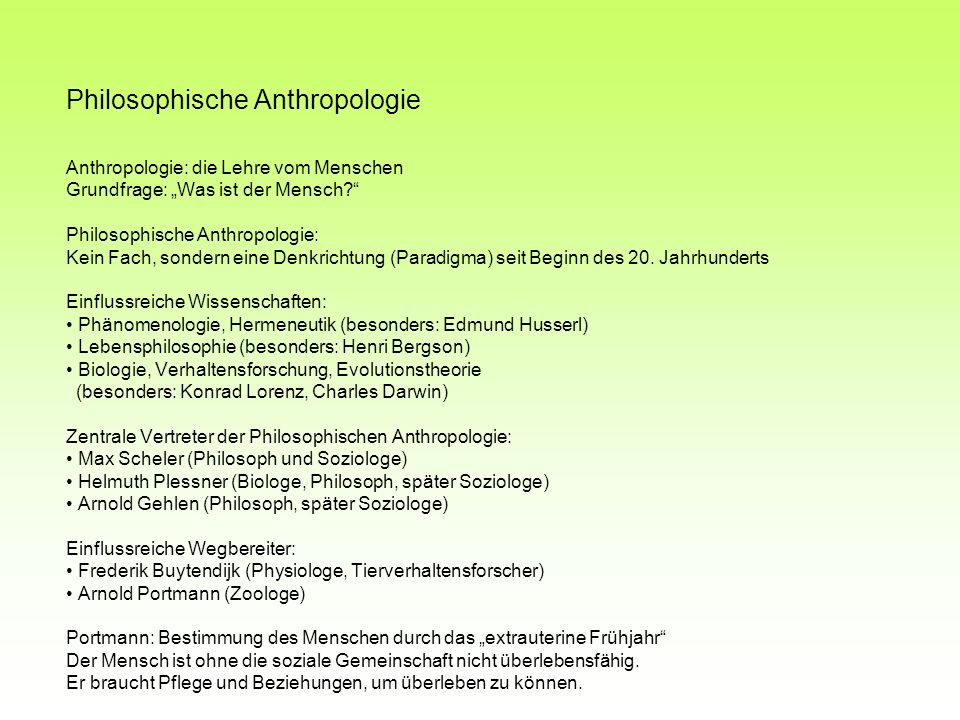 Philosophische Anthropologie