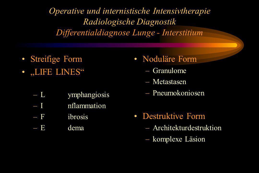 Operative und internistische Intensivtherapie Radiologische Diagnostik Differentialdiagnose Lunge - Interstitium