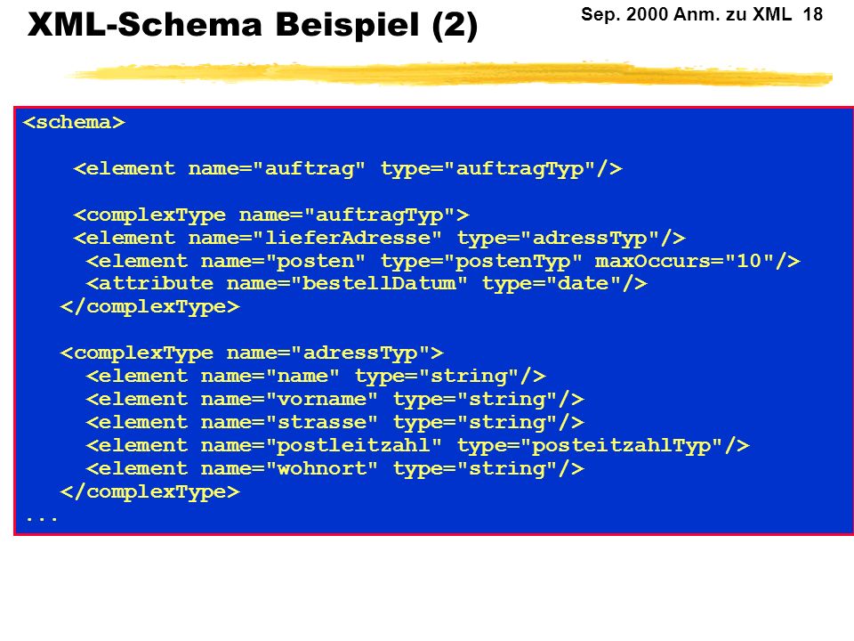 XML-Schema Beispiel (2)