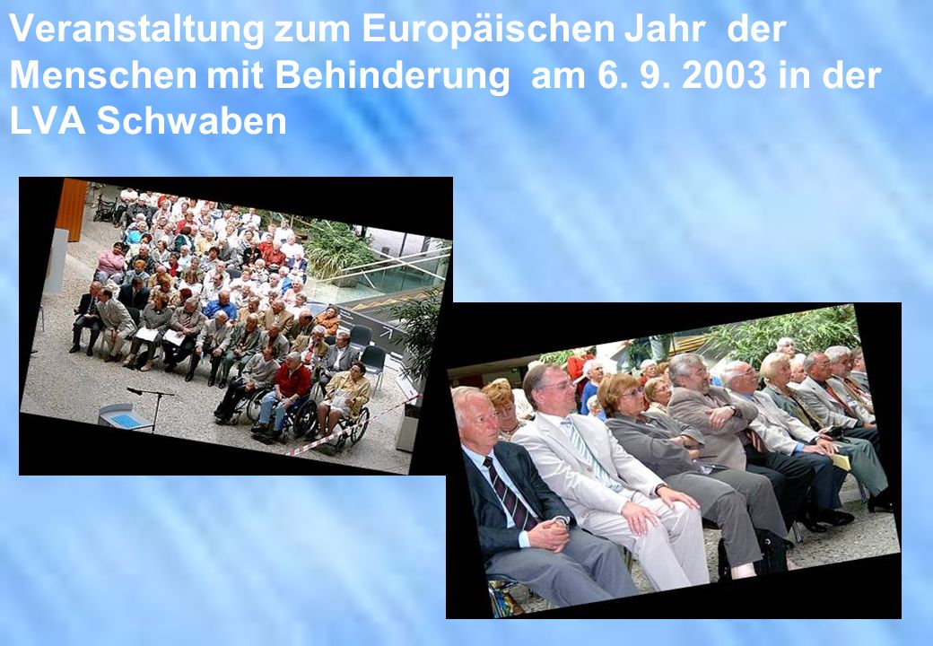 Veranstaltung zum Europäischen Jahr der Menschen mit Behinderung am 6