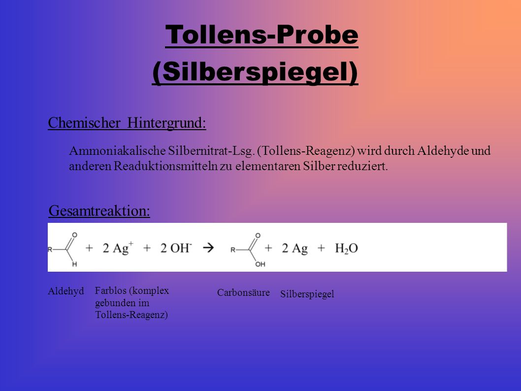 Tollens-Probe (Silberspiegel)