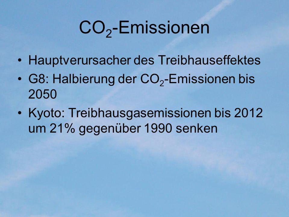 CO2-Emissionen Hauptverursacher des Treibhauseffektes
