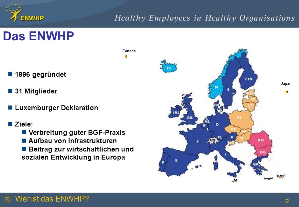 Das ENWHP Wer ist das ENWHP 1996 gegründet 31 Mitglieder