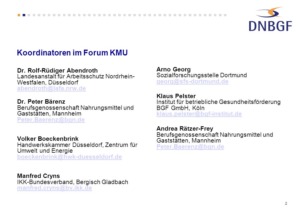 Koordinatoren im Forum KMU