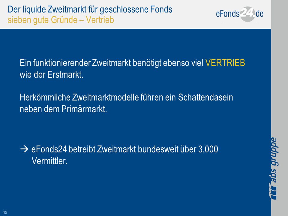 Der liquide Zweitmarkt für geschlossene Fonds sieben gute Gründe – Vertrieb