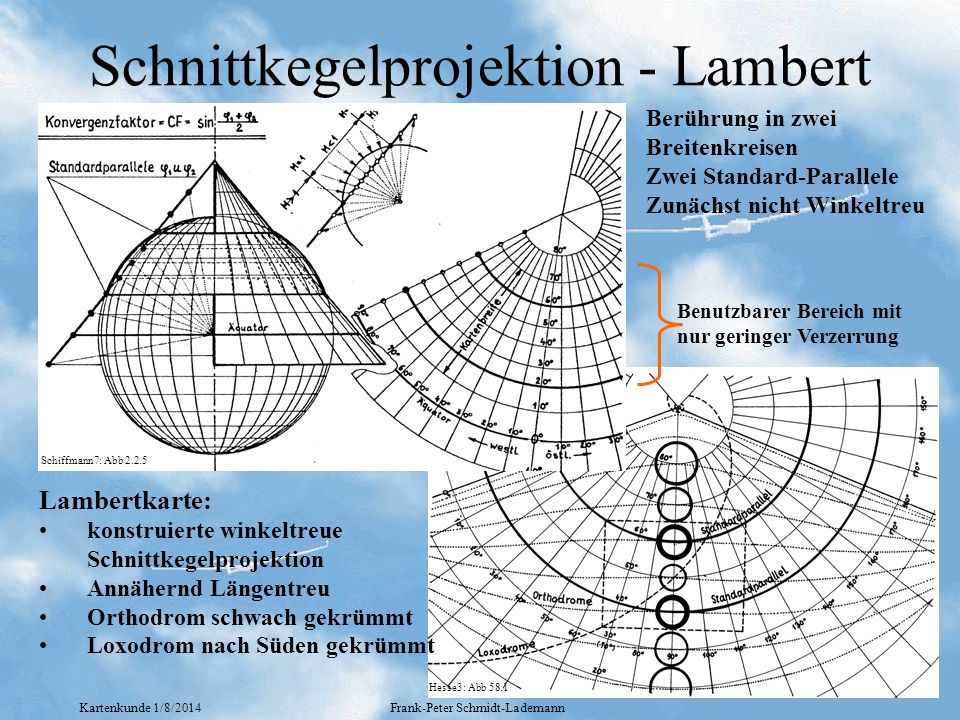 Schnittkegelprojektion - Lambert