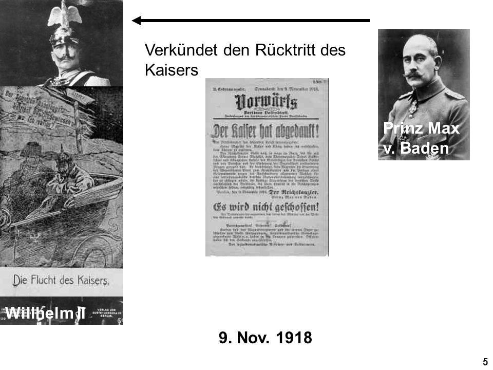 Willhelm II Prinz Max v. Baden Verkündet den Rücktritt des Kaisers 9. Nov. 1918