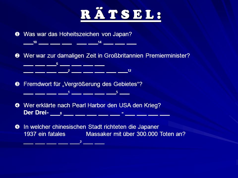 R Ä T S E L :  Was war das Hoheitszeichen von Japan
