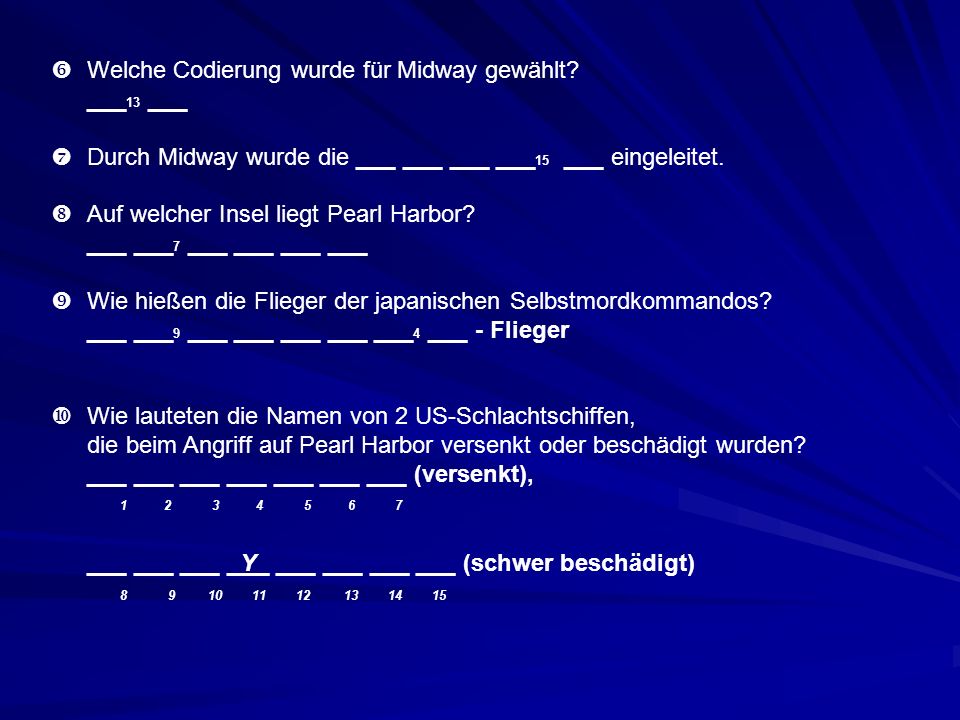  Welche Codierung wurde für Midway gewählt ___13 ___