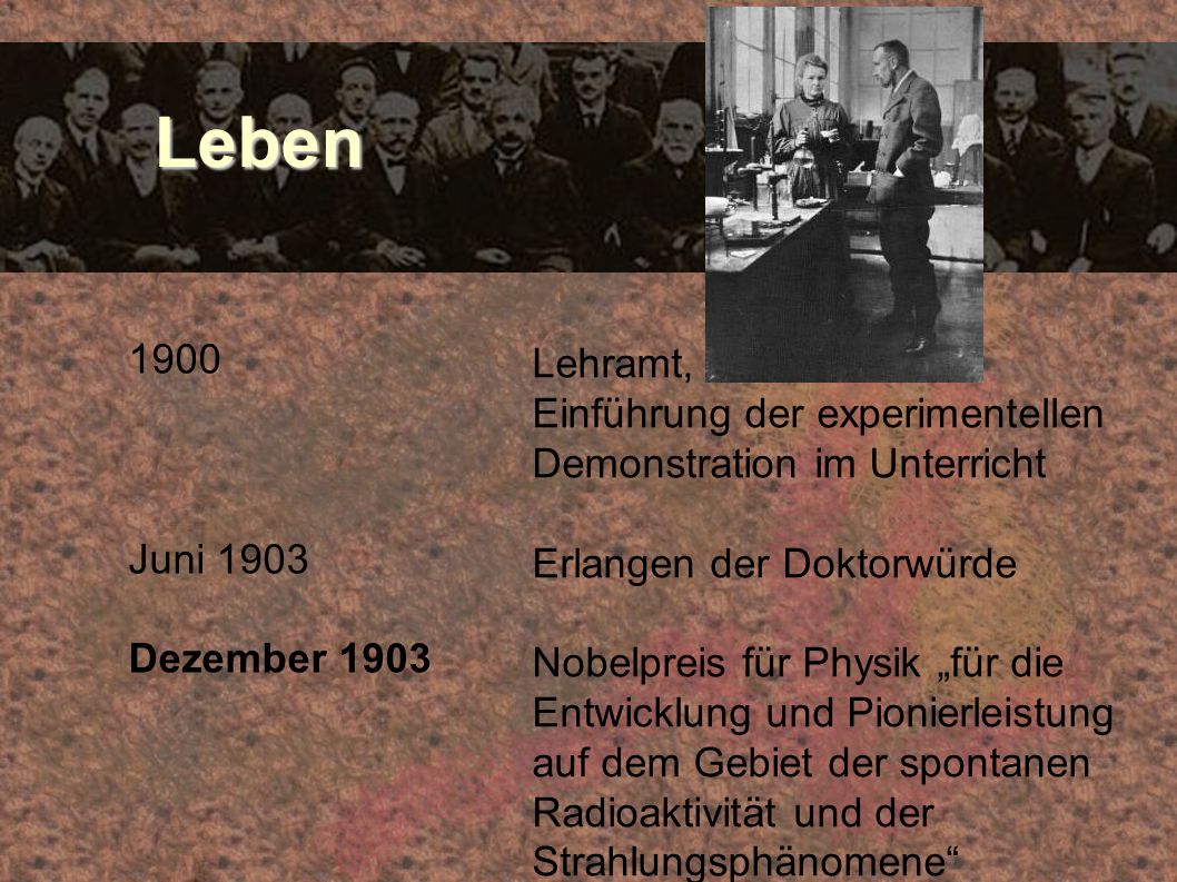 Leben Juni Dezember Lehramt, Einführung der experimentellen Demonstration im Unterricht.