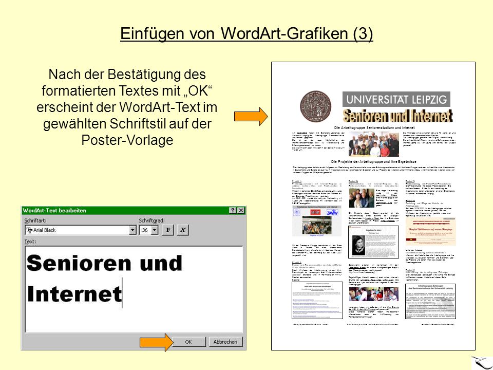 Senioren und Internet Einfügen von WordArt-Grafiken (3)