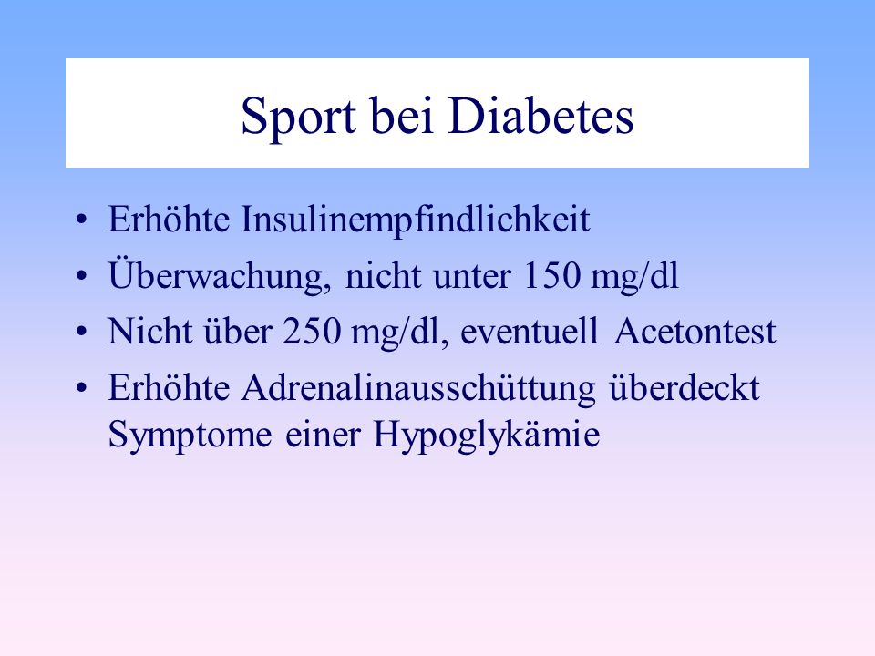 Sport bei Diabetes Erhöhte Insulinempfindlichkeit