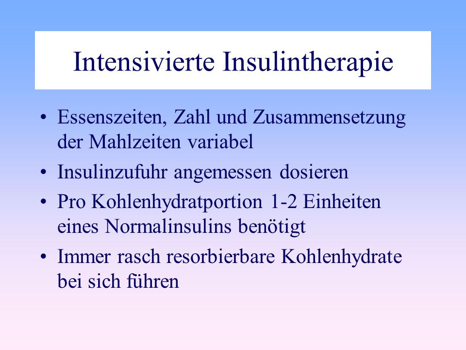 Intensivierte Insulintherapie