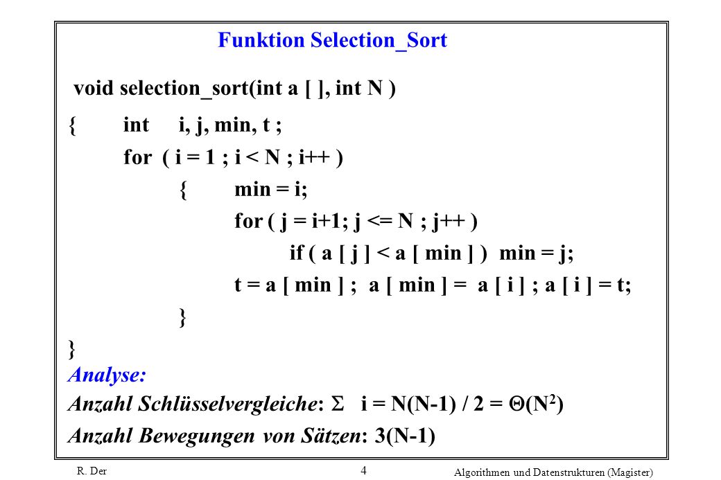 Funktion Selection_Sort