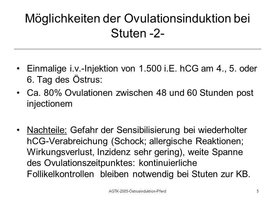 Möglichkeiten der Ovulationsinduktion bei Stuten -2-
