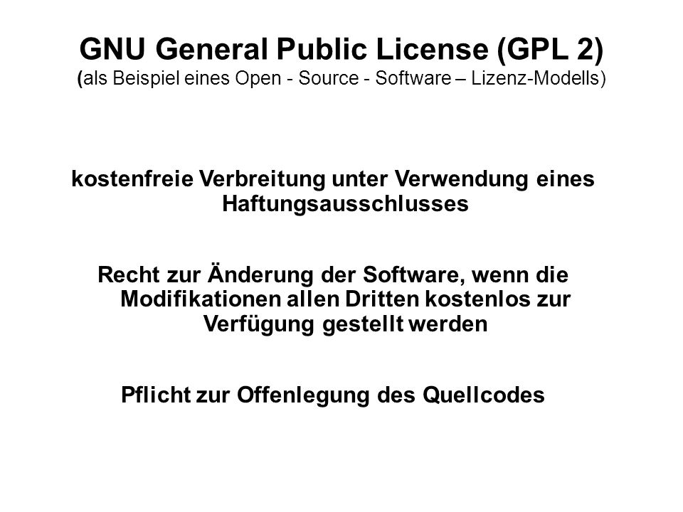 GNU General Public License (GPL 2)
