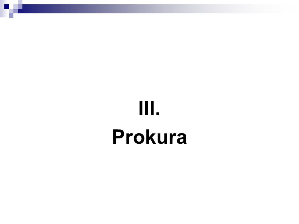 III. Prokura