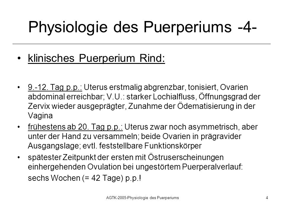 Physiologie des Puerperiums -4-