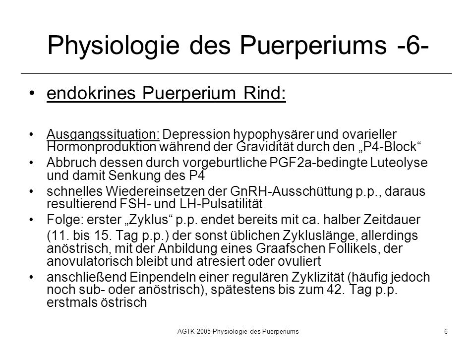 Physiologie des Puerperiums -6-