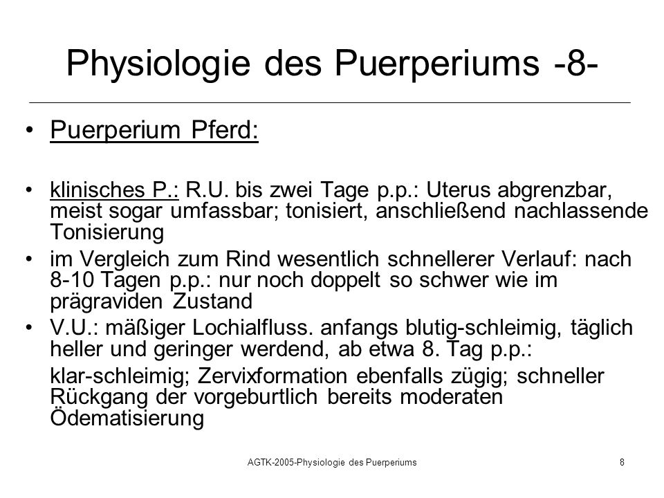 Physiologie des Puerperiums -8-