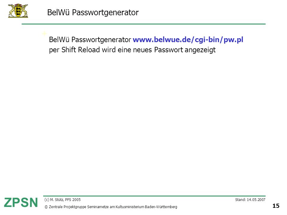 BelWü Passwortgenerator