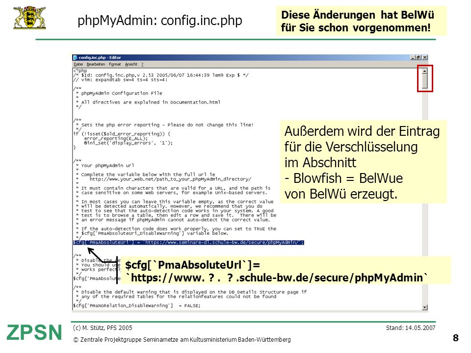 phpMyAdmin: config.inc.php