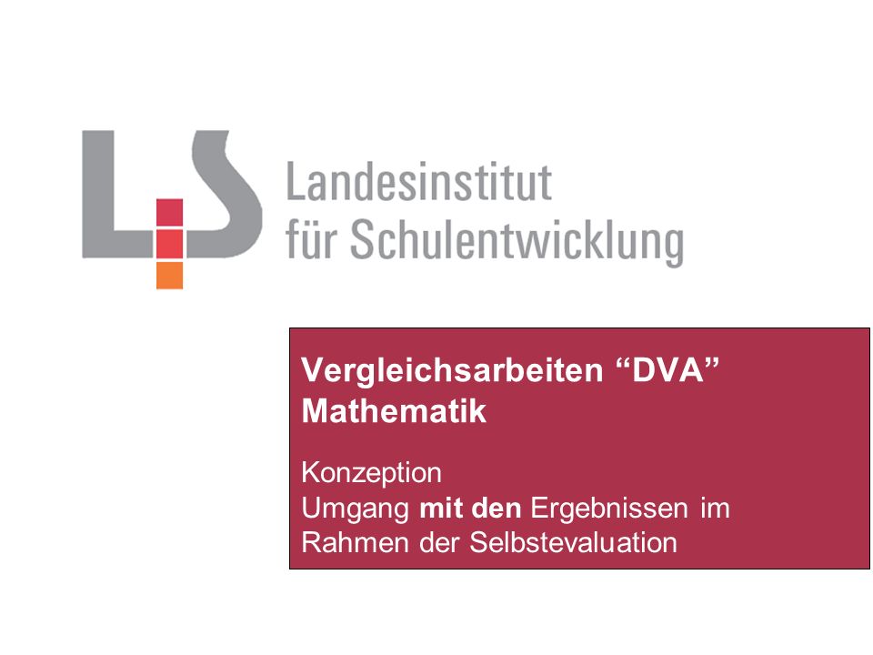 Vergleichsarbeiten DVA Mathematik