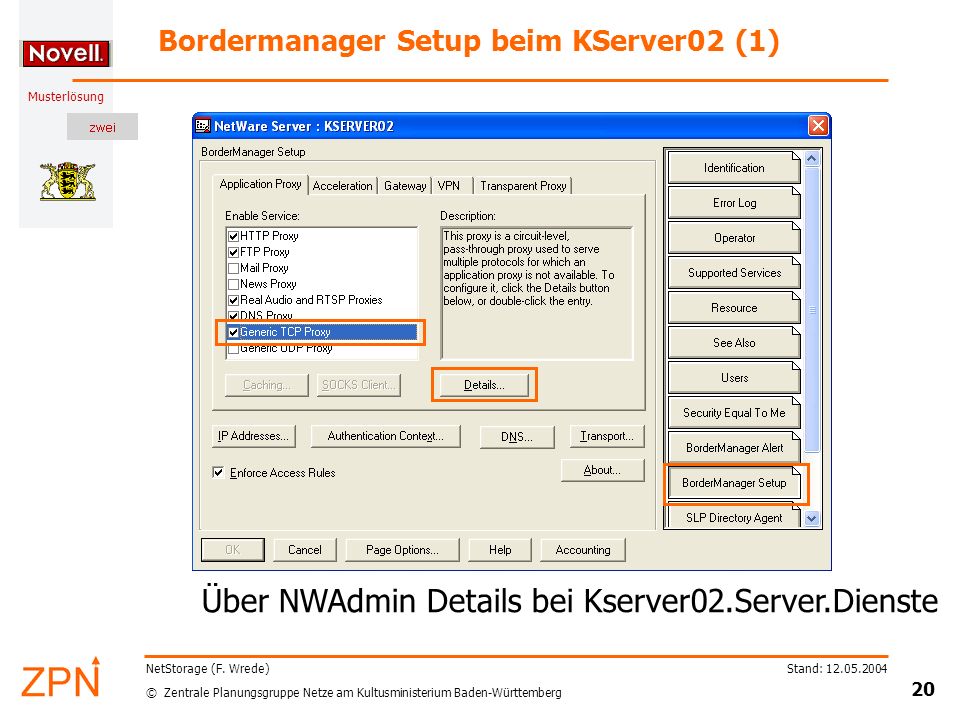 Bordermanager Setup beim KServer02 (1)
