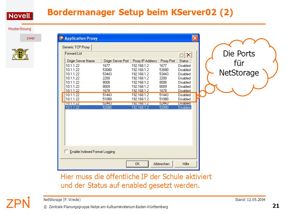 Bordermanager Setup beim KServer02 (2)