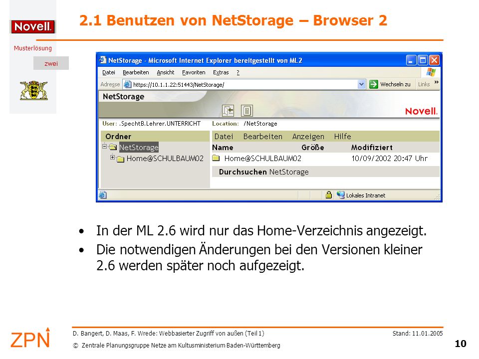 2.1 Benutzen von NetStorage – Browser 2
