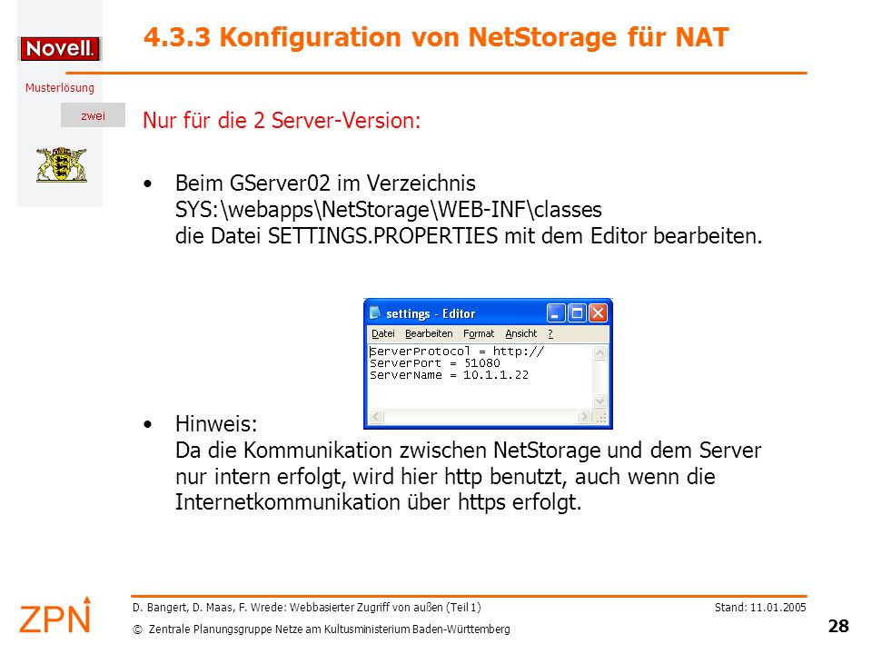 4.3.3 Konfiguration von NetStorage für NAT