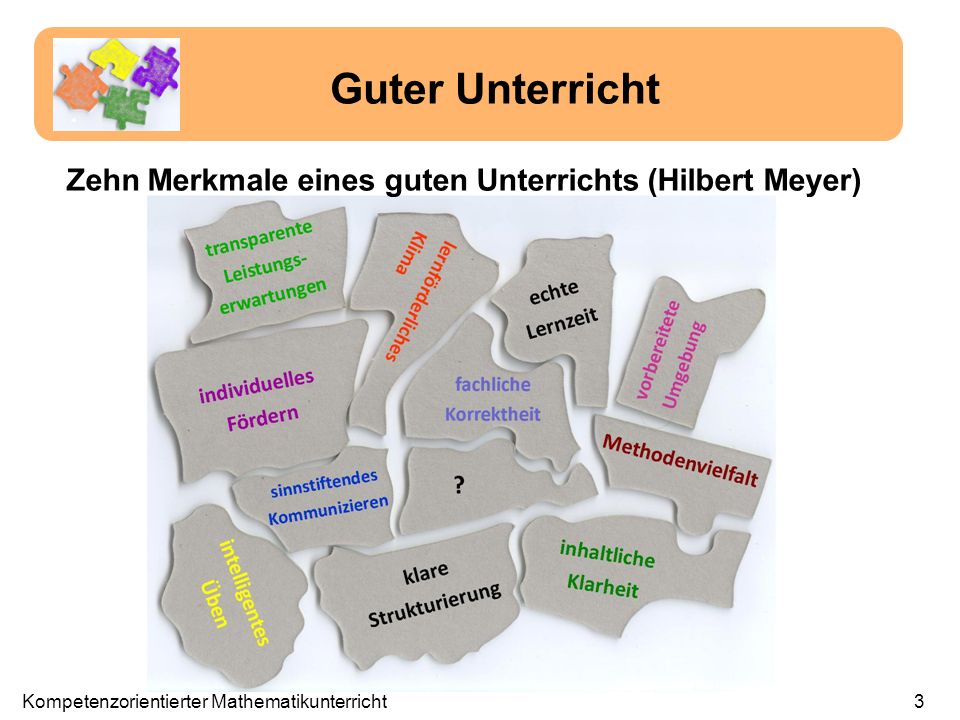 Zehn Merkmale eines guten Unterrichts (Hilbert Meyer). 